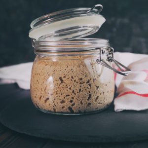 Rye sourdough in a jar
