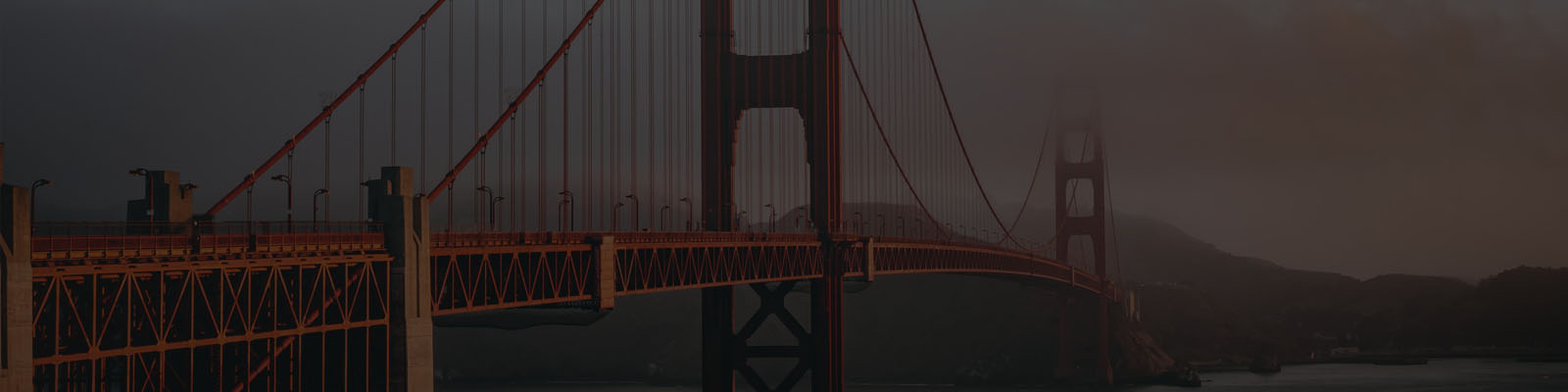 Golden Gate Bridge banner with a dropshadow over the top